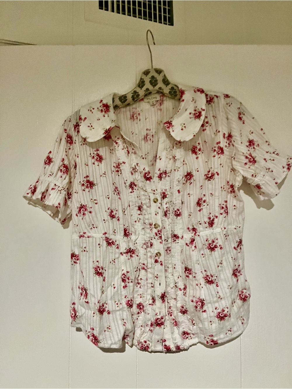 Pilcro Keira blouse with red flower design by - size medium
